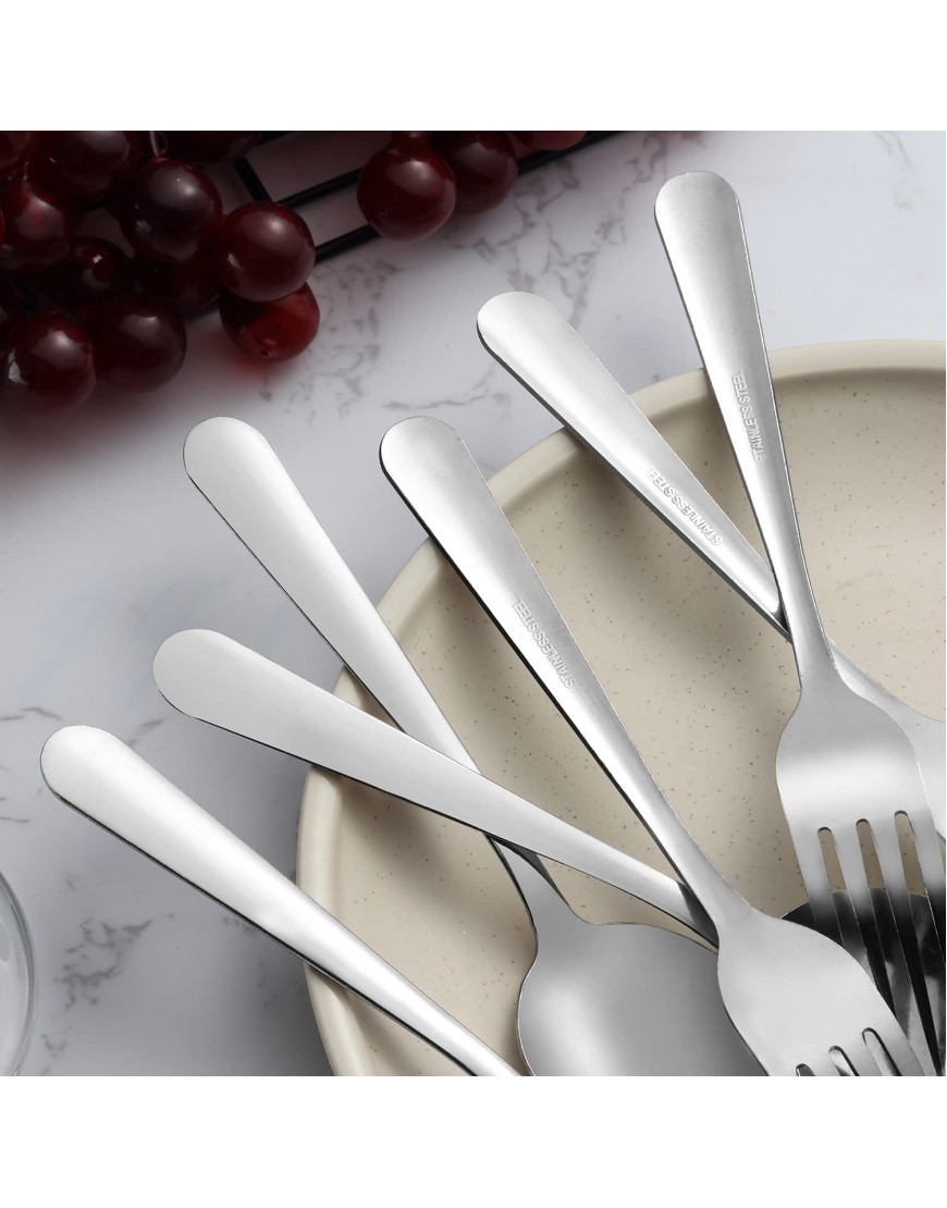 24-piece Forks and Spoons Silverware Set Unokit Food Grade Stainless Steel Flatware Cutlery Set for Home Kitchen and Restaurant 12 Dinner Forks and 12 Dinner Spoons Mirror Polished&Dishwasher Safe