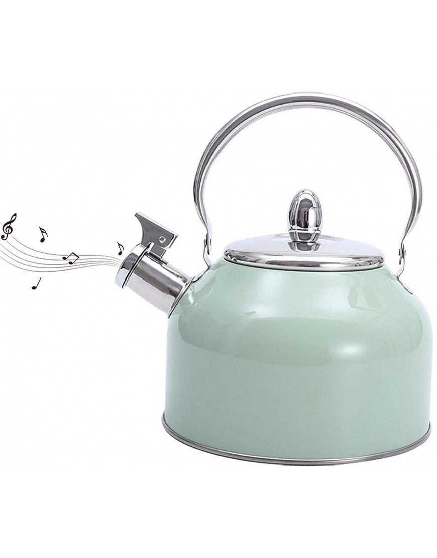 2.5 Quart Mint Green Whistling Stove Top Tea Kettle Suitable for Induction Cooker Gas Stove Etc Color : Mint Green Size : 2.5L