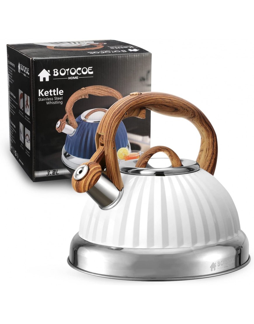 3.17 Quart Whistling Tea Kettle Tea Pot for Stove Top丨Food Grade SUS304 Stainless Steel Kettle Stovetop Teapot