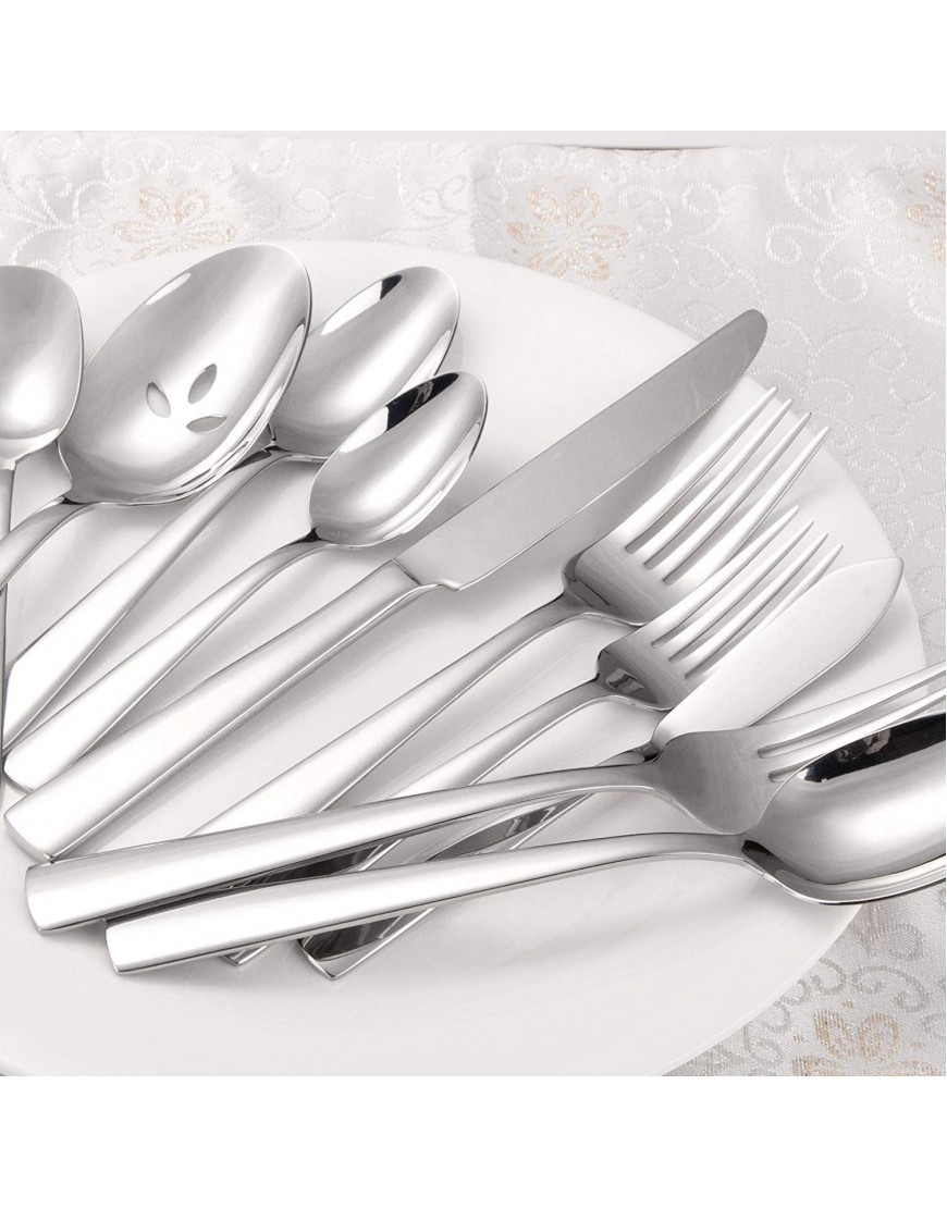 45-Piece Silverware Flatware Cutlery Set in Ergonomic Design Size and Weight Durable Stainless Steel Tableware Service for 8 Dishwasher Safe