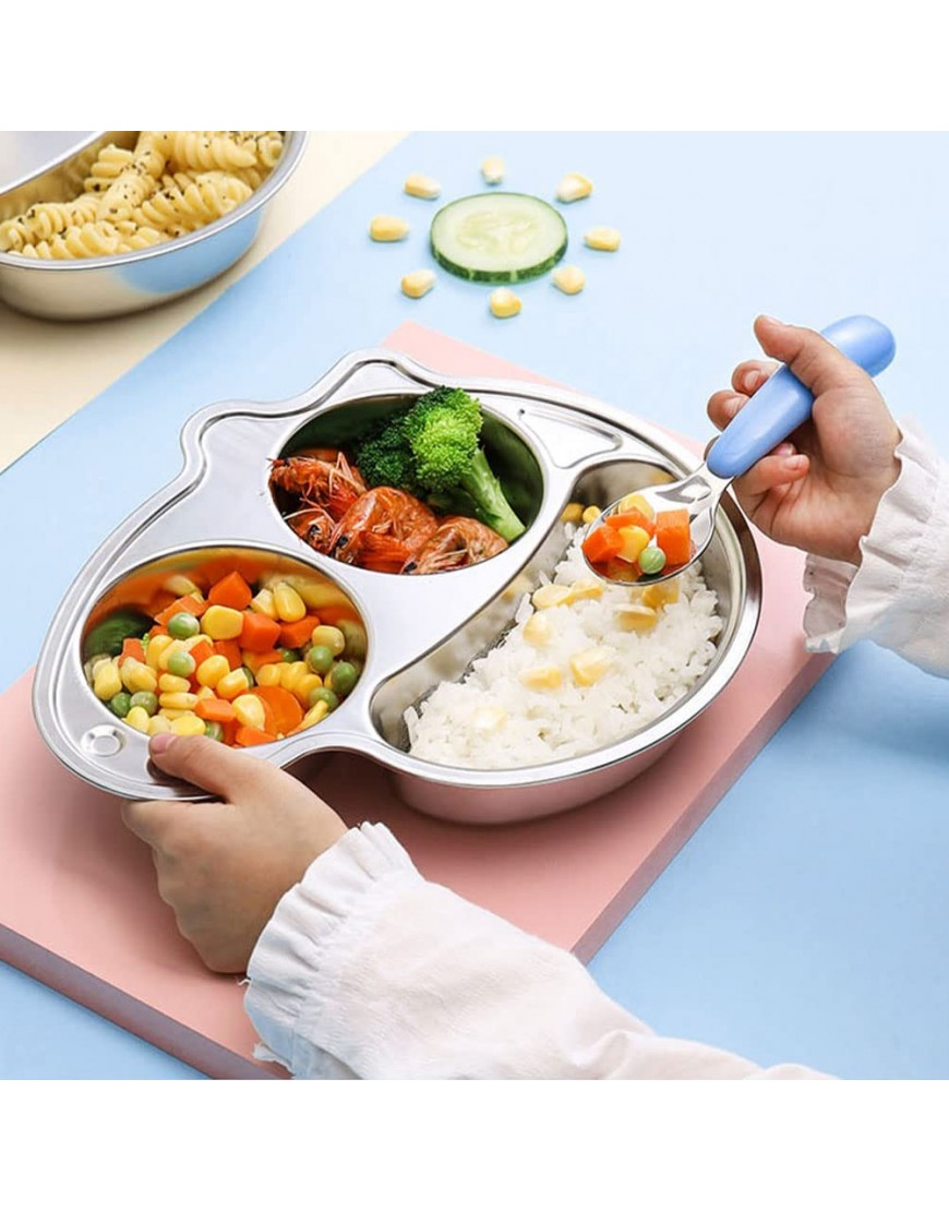 6 Pieces Toddler Utensils Stainless Steel Baby Forks and Spoons Silverware Set Kids Silverware Children's Flatware Kids Cutlery Set with Round Handle for LunchBox 3 x Safe Forks,3 x Children Spoons