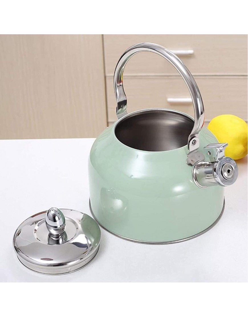 AGHH 2.5 Quart Mint Green Whistling Stove Top Tea Kettle Ergonomic Handle Suitable for Induction Cooker Gas Stove Etc for Coffee Milk etc Gas Electric Applicable Size : 2.5L