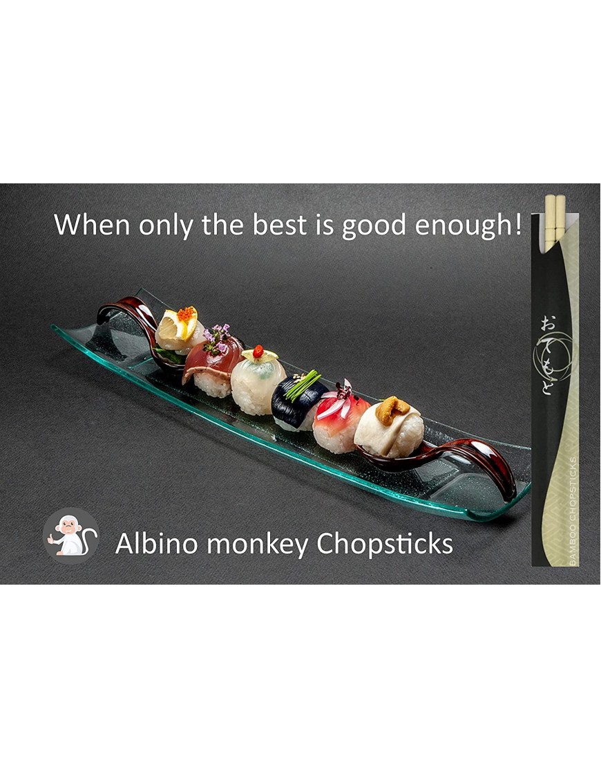 Albino Monkey 200 Round Separated Disposable Chopsticks | Best for Sushi | Bamboo Wooden Chinese Chop sticks Bamboo Chopstick Bulk Disposable Utensils Premium Quality 100 Pairs