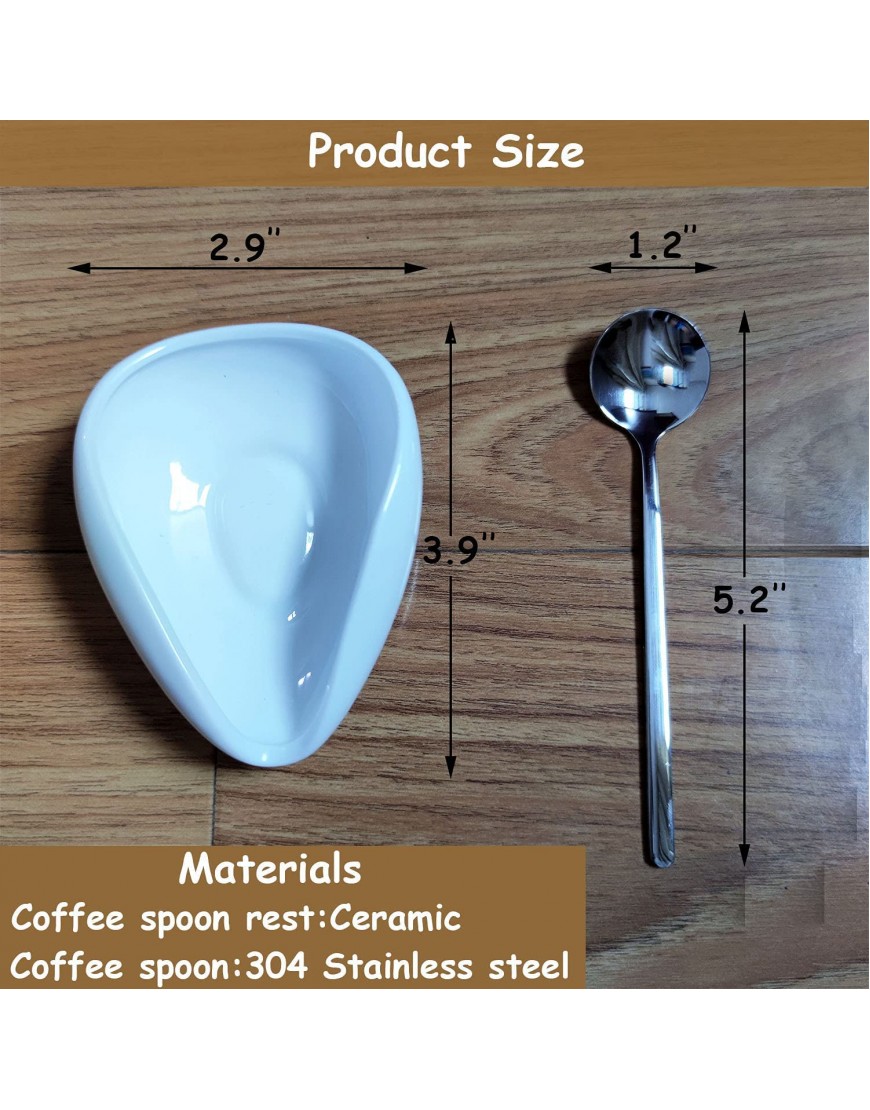 Andwarmth Coffee Spoon Rest and Spoon Set-Christmas Gifts for Coffee Lovers,Small Teaspoon Holder,Coffee Stirrers Holder,Coffee Bar Accessories,Decoration and Orginizer for Coffee Station
