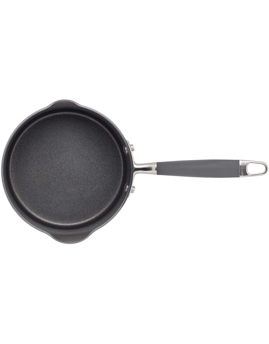 Anolon Advanced Hard Anodized Nonstick Sauce Pan Saucepan with Straining and Lid 2 Quart Dark Gray