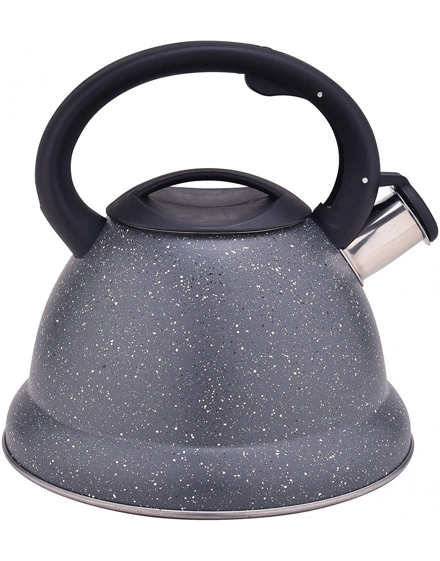 ARC Tea Durable Grey Stove Top Tea kettle Food Grade Stove Tea Pot with Heat Resistance Handle Anti-Rust and Loud Whistling Stainless Steel Tea kettle for Stovetop 3.2L