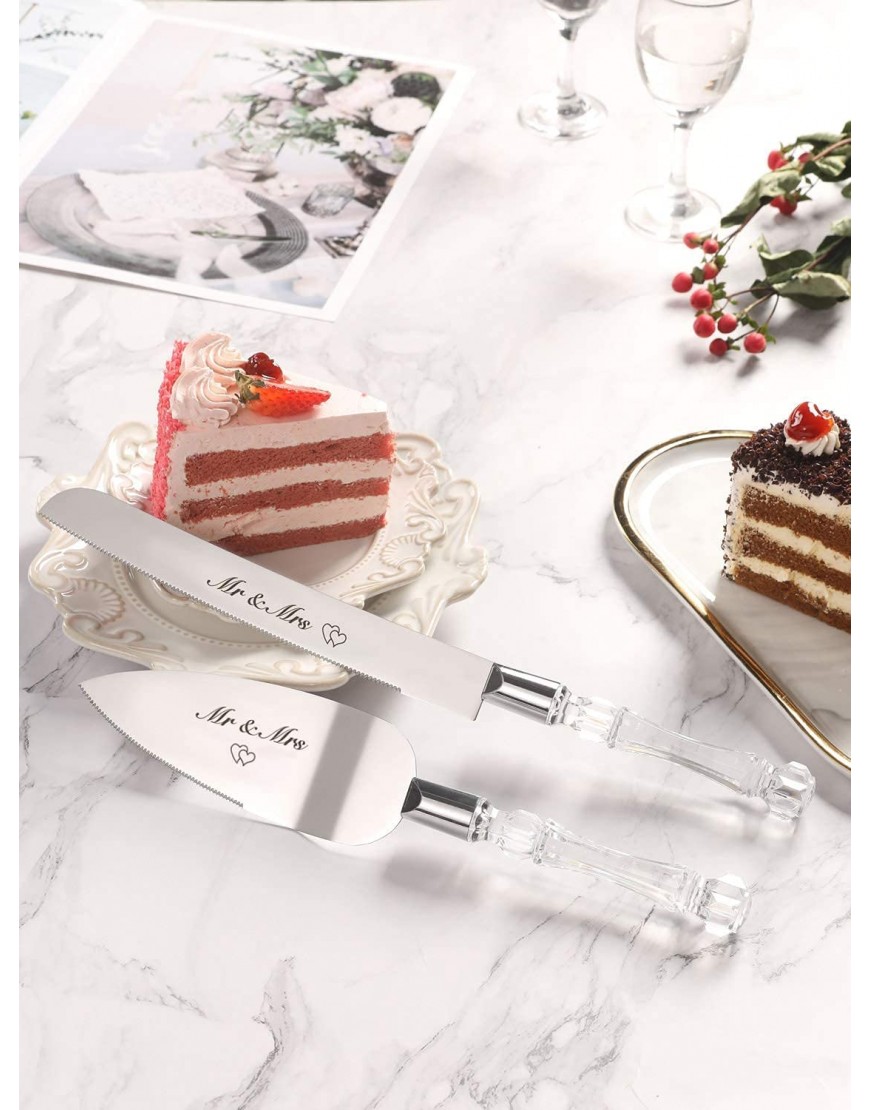 AW BRIDAL Cake Cutting Set for Wedding- Mr and Mrs Cake Cutter Wedding Cake Knife and Server Set Personalized Anniversary Valentines Gifts