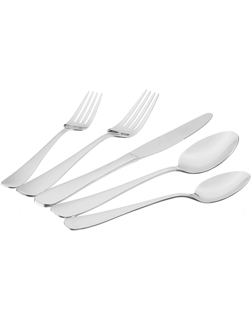 Basics 20-Piece Stainless Steel Flatware Set with Round Edge Service for 4