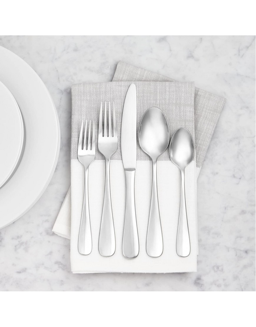 Basics 20-Piece Stainless Steel Flatware Set with Round Edge Service for 4