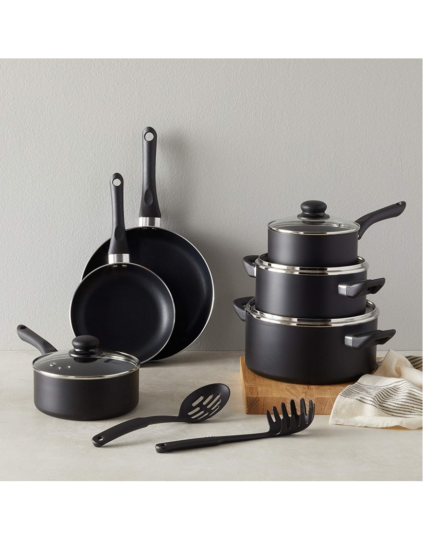 Basics Non-Stick Cookware Set Pots Pans and Utensils 15-Piece Set