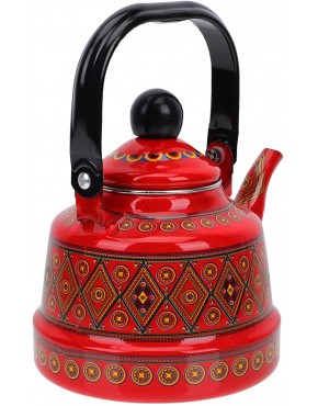 Cabilock 1. 1L Ceramic Enameled Teapot Vintage Stainless Steel Tea Kettle Hot Water Boiling Pot for Household Kitchen Gas Stovetop