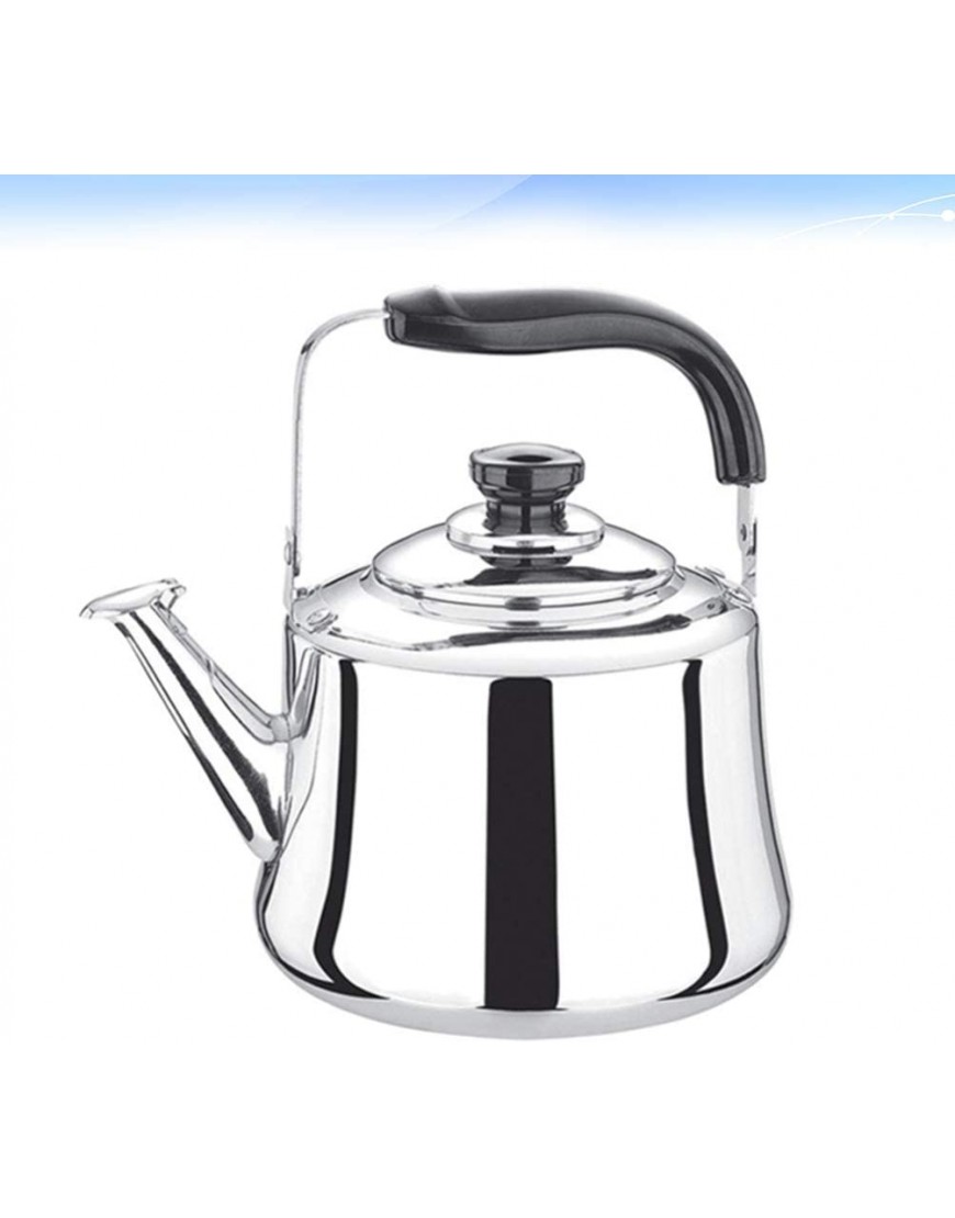 Cabilock 4L Stainless Steel Whistling Tea Kettle Flat Bottom Kettle Stovetop Tea Kettle Whistling Teapot for All Stovetops Gas Electric