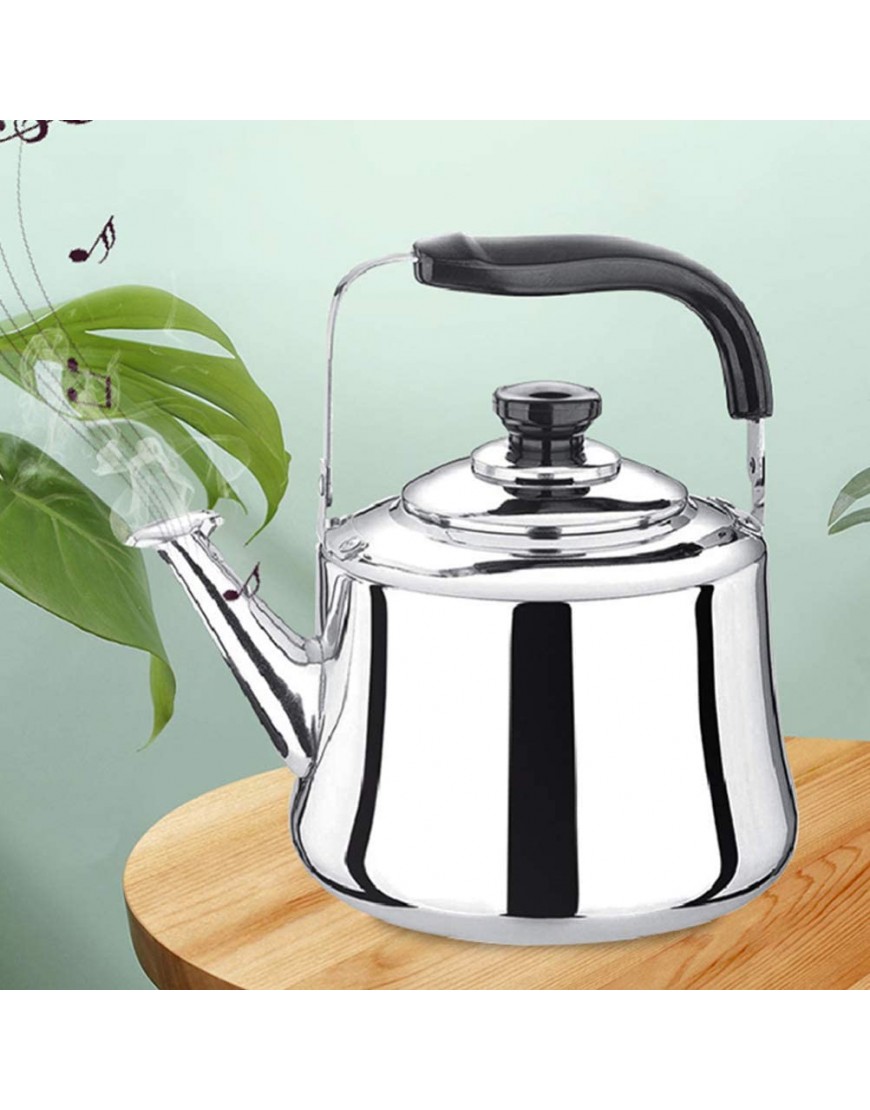 Cabilock 4L Stainless Steel Whistling Tea Kettle Flat Bottom Kettle Stovetop Tea Kettle Whistling Teapot for All Stovetops Gas Electric