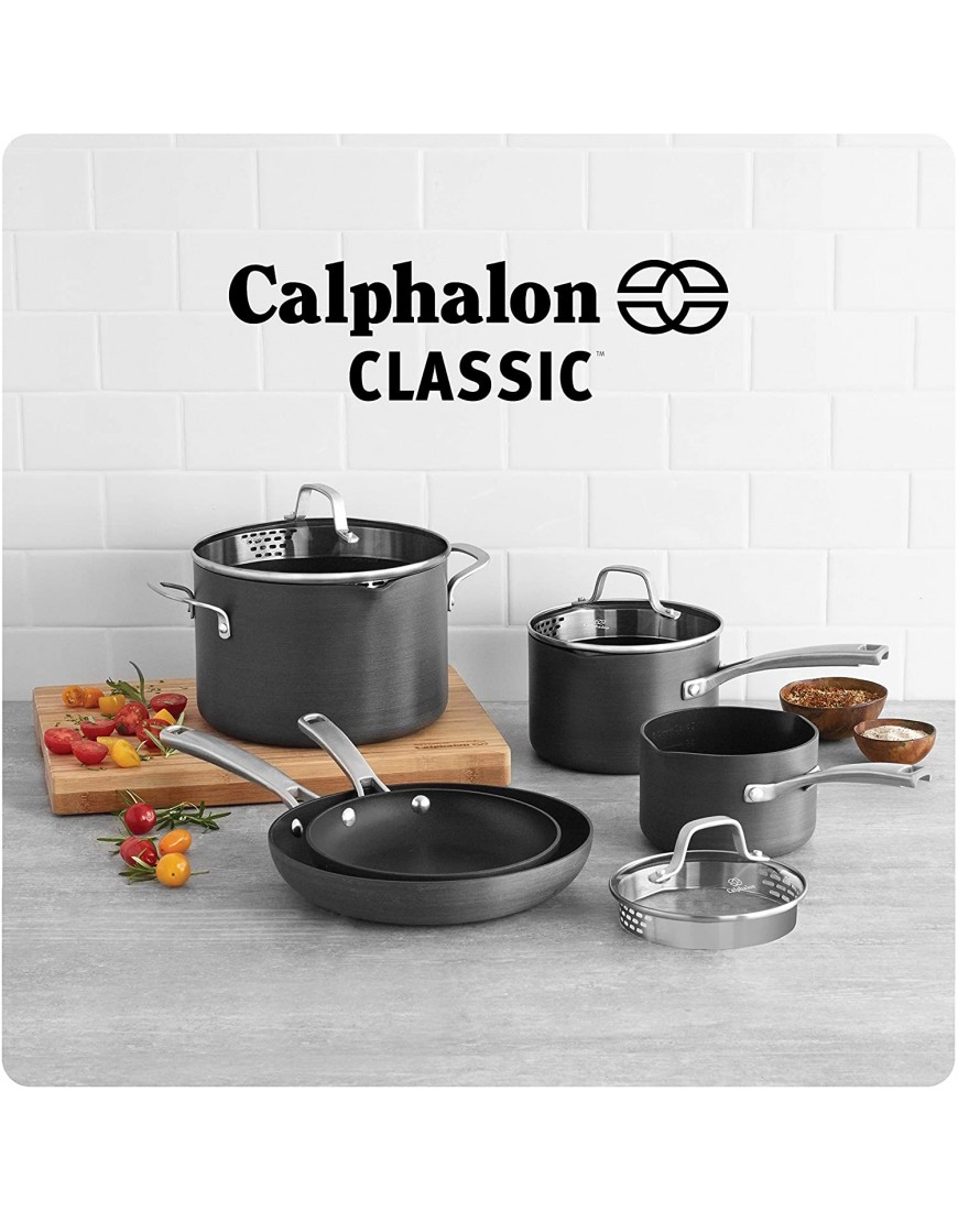 Calphalon 1943340 8Piece Classic Nonstick Cookware Set Grey