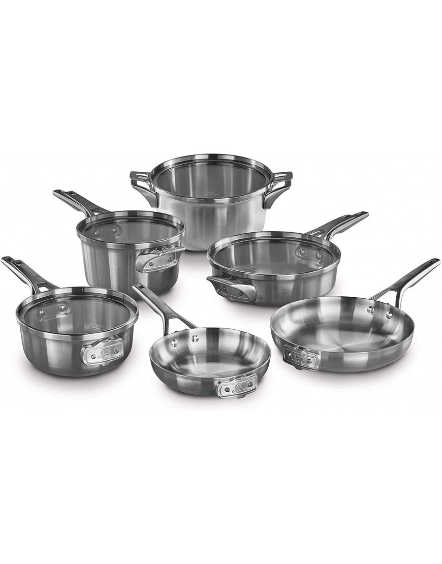 Calphalon Premier Space-Saving Stainless Steel Pots and Pans 10-Piece Cookware Set