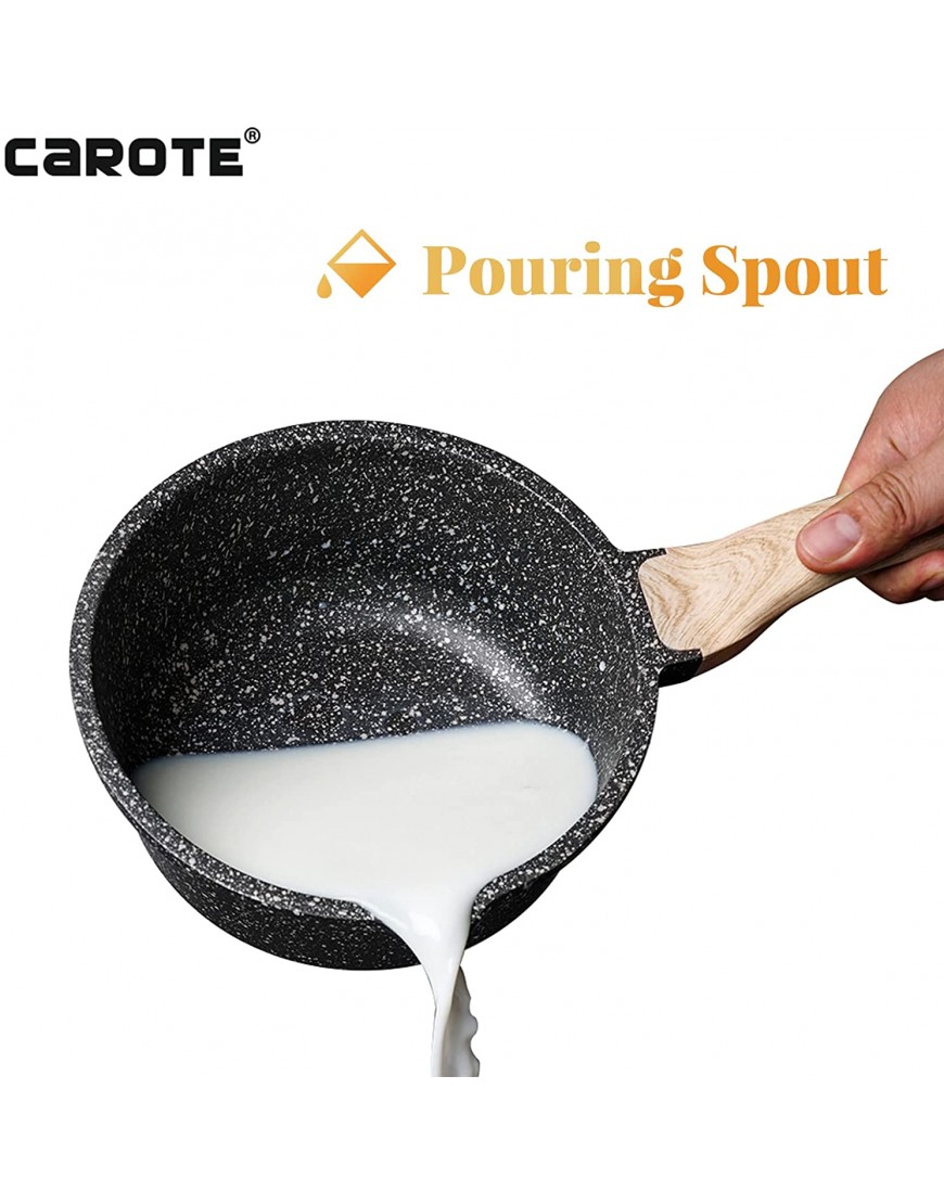 Carote 1.7 Quart Saucepan with Lid Small Nonstick Sauce Pot with Lid Cooking Sauce Pan with Pour Spout- PFOA FREE