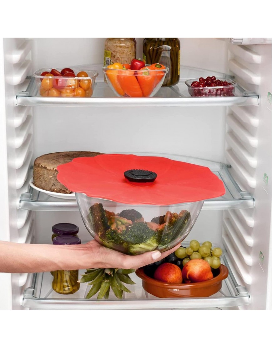 Charles Viancin Poppy Silicone Lid for Food Storage and Cooking 13'' 33cm Airtight Seal on Any Smooth Rim Surface BPA-Free Oven Microwave Freezer Stovetop and Dishwasher Safe