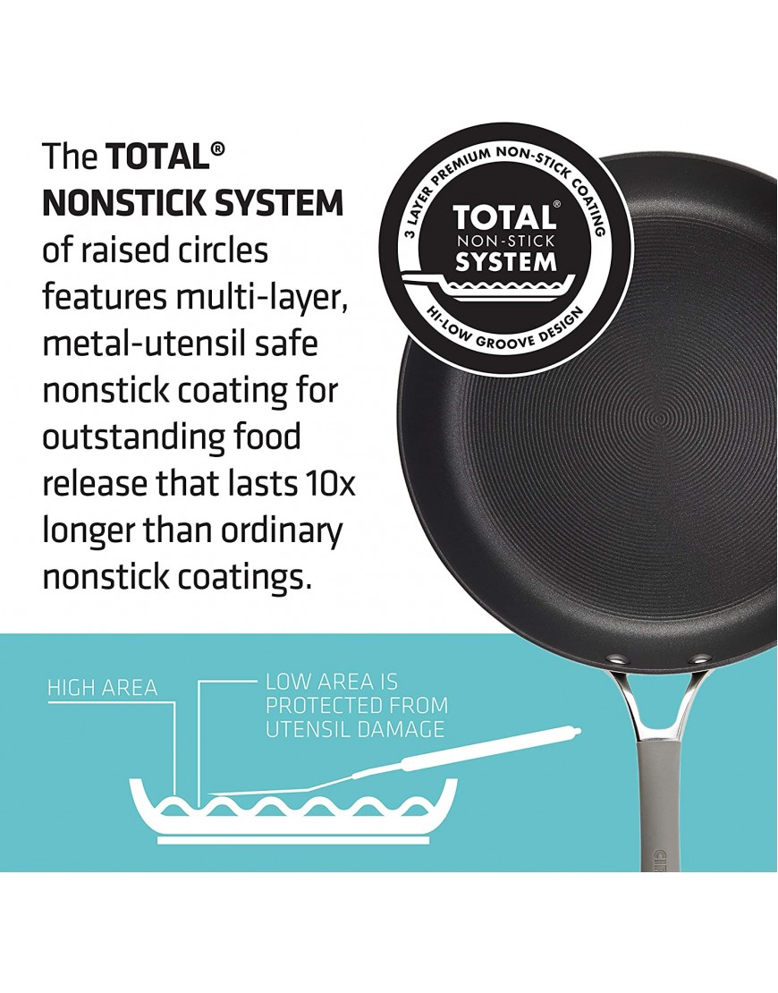 Circulon 84566 Elementum Hard Anodized Nonstick Griddle Pan Flat Grill 11 Inch Oyster Gray