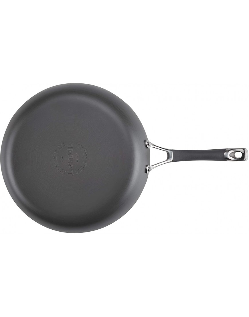 Circulon Radiance Deep Hard Anodized Nonstick Frying Pan Fry Pan Hard Anodized Skillet with Lid 12 Inch Gray