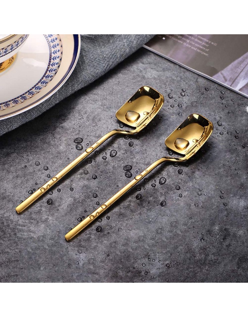 Coffee Spoons 5.6 Inches Espresso Spoons 18 10 Stainless Steel Tiny Spoon Small Spoons Gold Teaspoons Espresso Spoons Demitasse Spoons Mini Spoons for Tasting Sugar Tea Ice Cream Set of 6