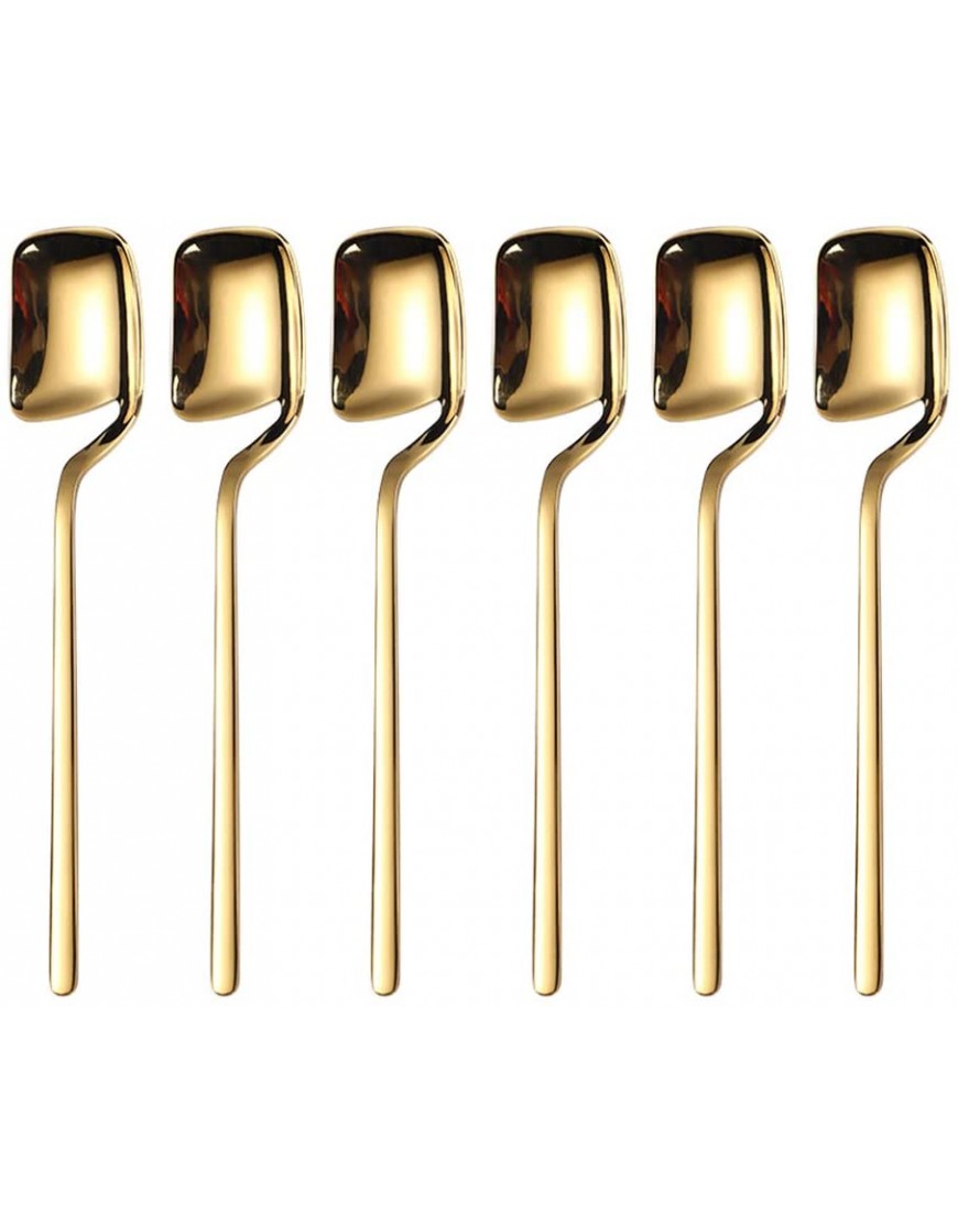 Coffee Spoons 5.6 Inches Espresso Spoons 18 10 Stainless Steel Tiny Spoon Small Spoons Gold Teaspoons Espresso Spoons Demitasse Spoons Mini Spoons for Tasting Sugar Tea Ice Cream Set of 6