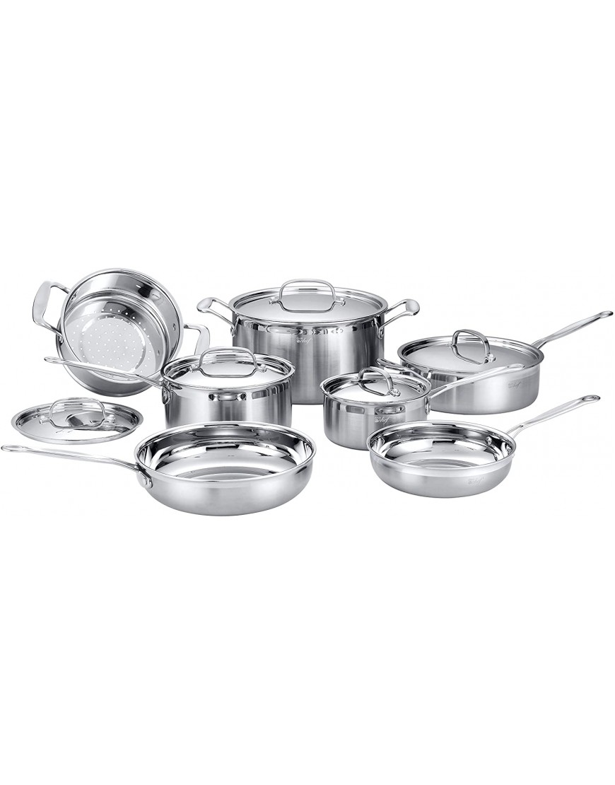 Deco Chef 12-Piece Stainless Steel Professional Kitchen Cookware Set with Tri-Ply Base and Riveted Handles Pots and Pans for Even and Consistent Cooking