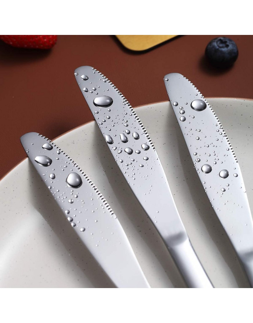 Dinner Knives Set Of 6 Berglander Stainless Steel Shiny Mirror Dinner Knife Butter Knife Spreader Table Knives Sturdy And Dishwasher Safe