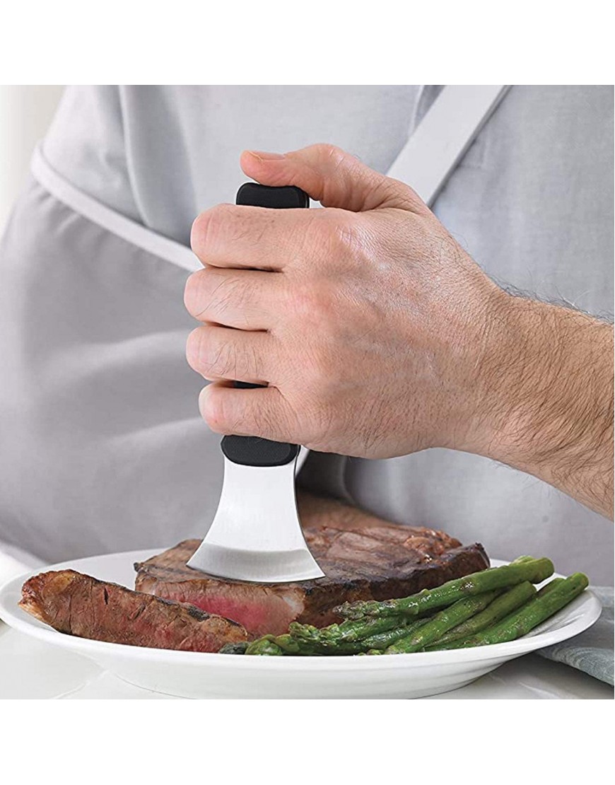 DMI Steak Knife Rocker Knife Curved Knife Verti Grip Kitchen and Dinner Steak Knife for Ease of Chopping or Limited Hand Strength Dishwasher Safe Stainless Steel Blade