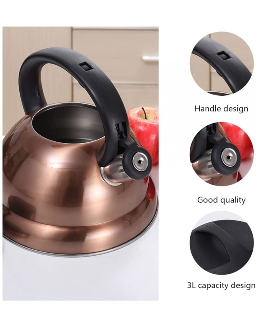 DOITOOL 3L Whistling Tea Kettle Stainless Steel Stovetop Teapot with Plastic Handle Kitchen Coffee Kettle Metal Water Pot for Office Home Kitchen