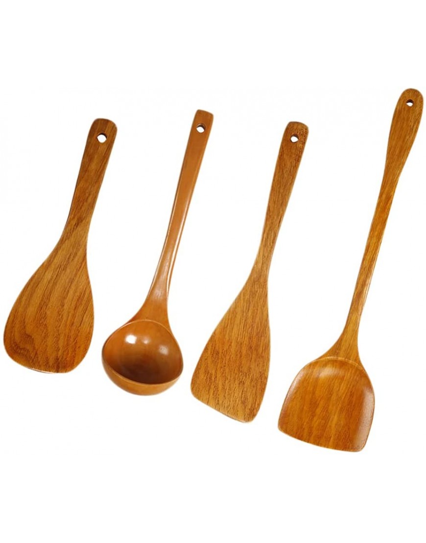 DOITOOL 4 Pcs Wooden Spatula Wood Spatula Wooden Utensils for Cooking Cookware Set for Kitchen Cooking Utensils Set Kitchen Tools