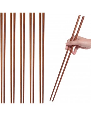 Donxote Cooking Chopsticks Extra Long Wooden Kitchen Frying Chopstick 16.5 Inches Brown6-Pairs