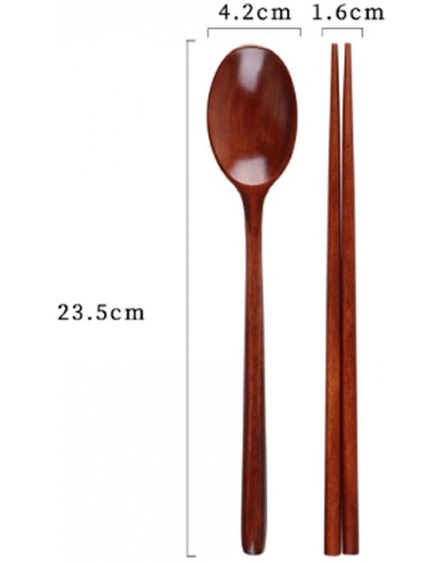Ecloud Shop Wooden Spoon Chopsticks Sets Korean Dinnerware Combinations Chopsticks and Spoons Set for Home Kitchen or Restaurant 2 Pairs