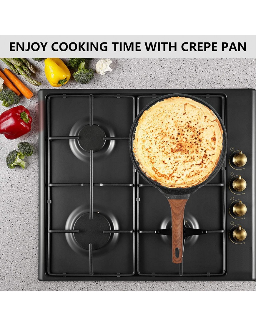 ESLITE LIFE 11 Inch Nonstick Crepe Pan with Spreader Induction Compatible PFOA & PTFEs Free