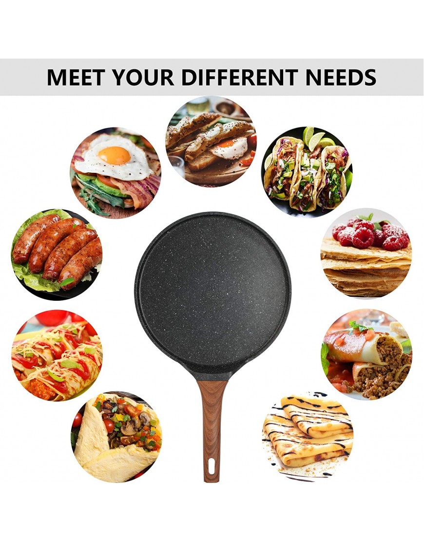 ESLITE LIFE 11 Inch Nonstick Crepe Pan with Spreader Induction Compatible PFOA & PTFEs Free