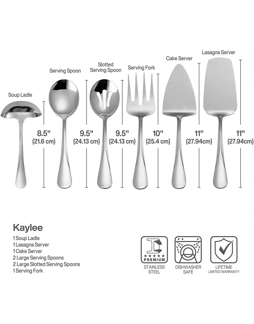 Gourmet Basics by Mikasa Kaylee 8-Piece Stainless Steel Hostess Serving Utensil Set