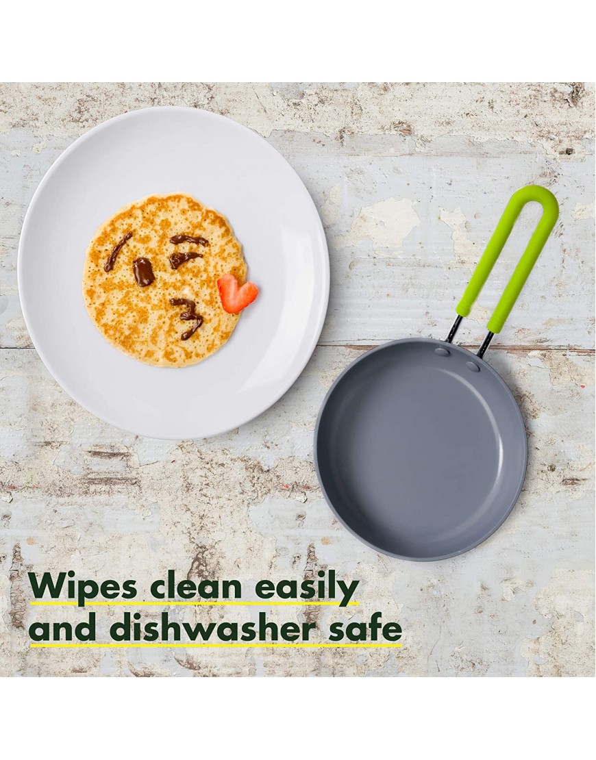 GreenPan Mini Healthy Ceramic Nonstick 5 Square Egg Pan PFAS-Free Dishwasher Safe Stay Cool Handle Black