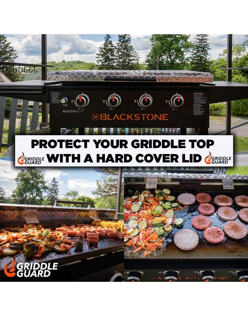 Hard Cover Lid Blackstone Griddle 36-Inch Diamond Plate Top Weatherproof Rustproof Made in USA 36-7 8 W x 22-3 8 D x 2-1 16 H