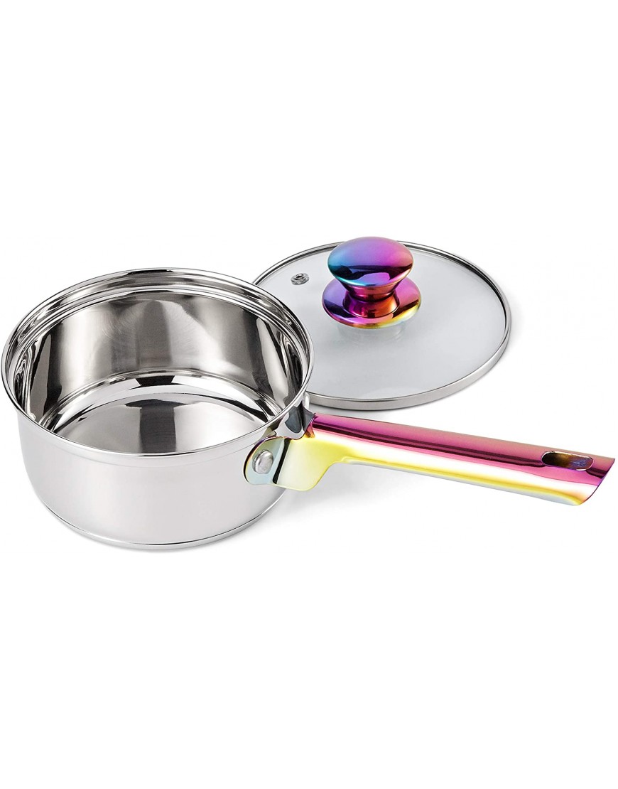 Iridescent Stainless Steel 20-Piece Cookware Set with Kitchen Utensils and Tools Ray Pots and Pans Set Cooking Utensils Set