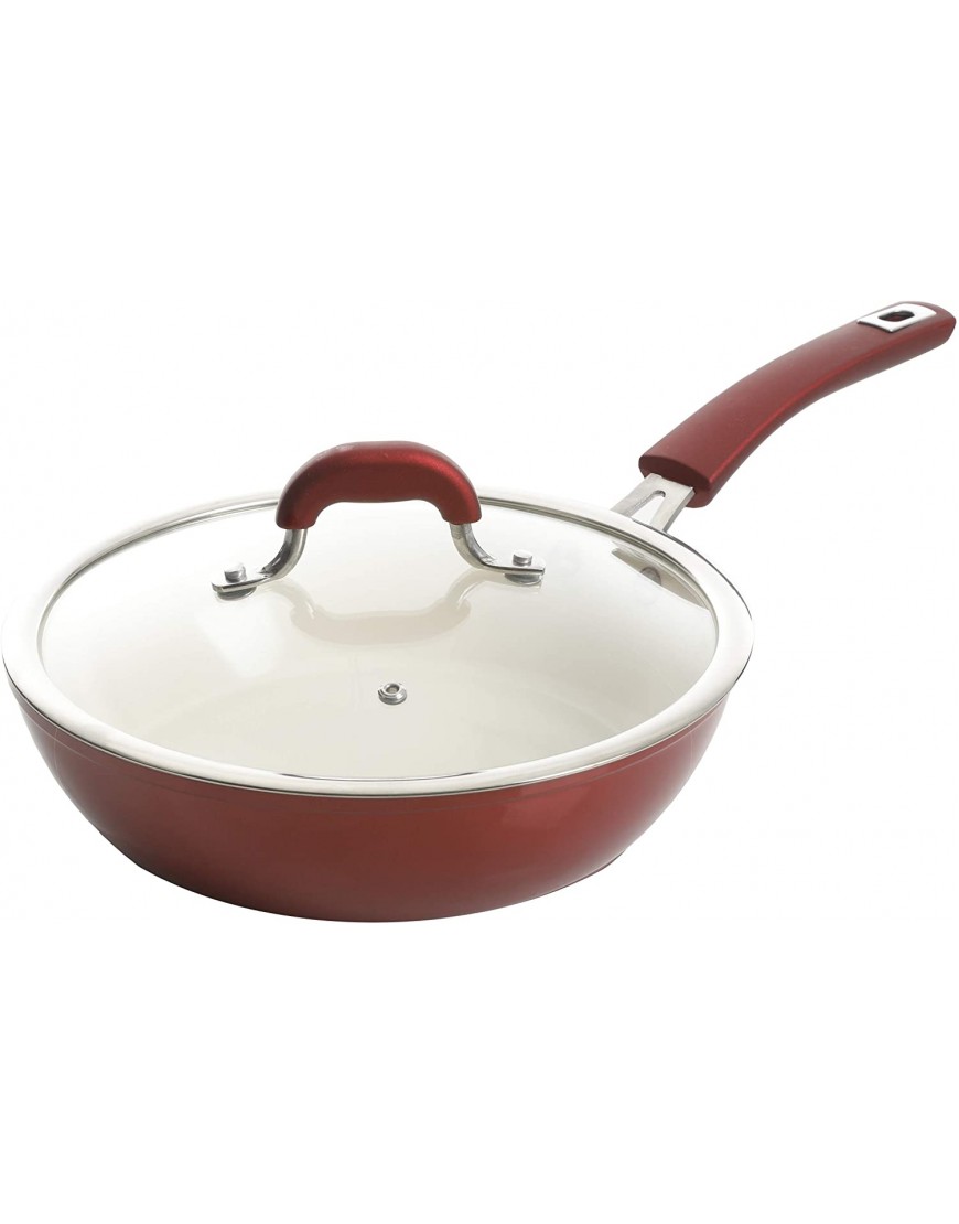 Kenmore Arlington Nonstick Ceramic Coated Forged Aluminum Induction Cookware 12-Piece Metallic Red