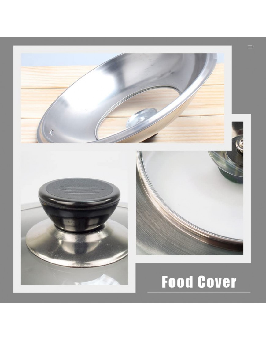 Luxshiny Stainless Steel Pot Lid Universal Frying Pan Cover Skillet Lids Pot Cover Cookware Replacement Lid 28cm