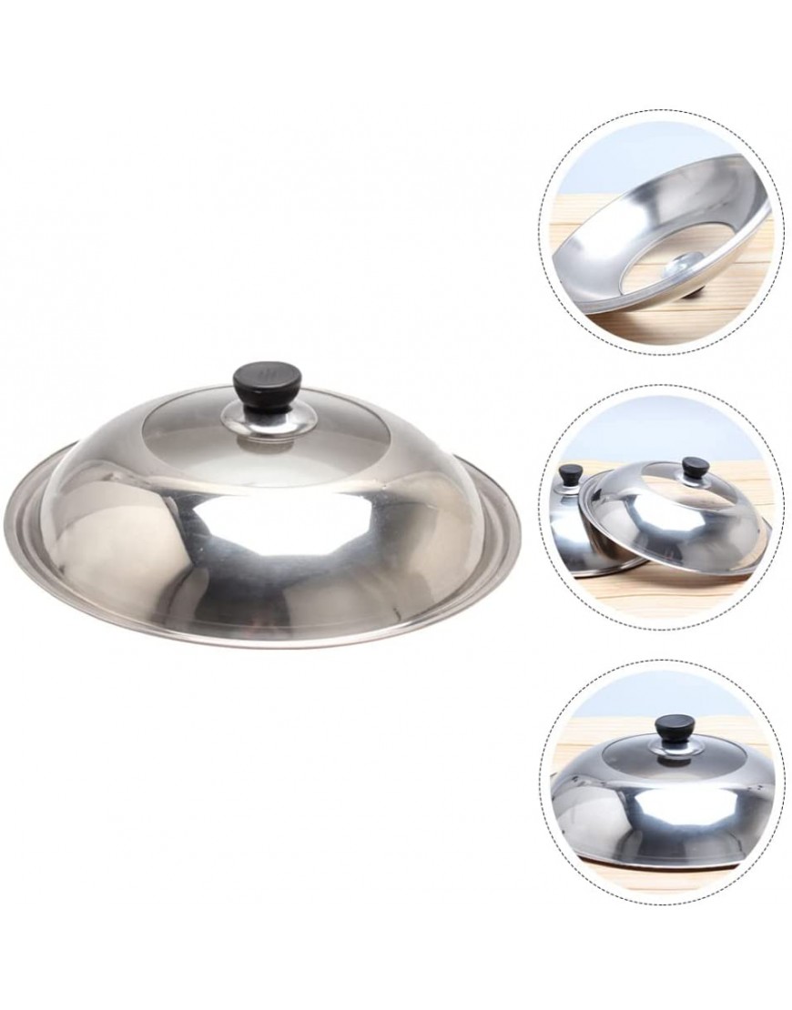 Luxshiny Stainless Steel Pot Lid Universal Frying Pan Cover Skillet Lids Pot Cover Cookware Replacement Lid 28cm