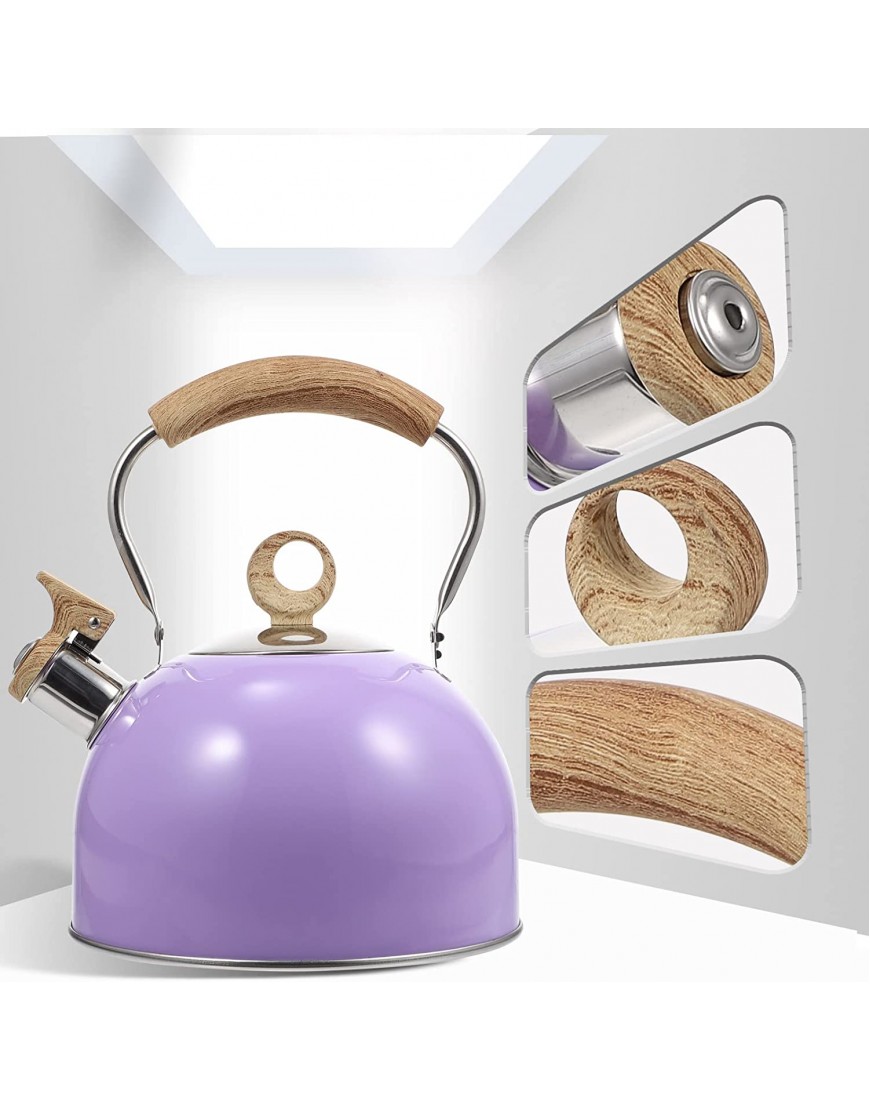 Luxshiny Whistling Tea Kettle Stainless Steel Kettle Water Boiling Kettle Practical Water Kettle