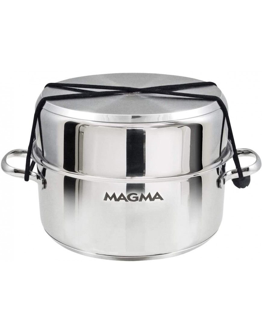 MAGMA Products A10-360L-IND 10 Piece Gourmet Nesting Stainless Steel Cookware Set Induction Cooktops Silver