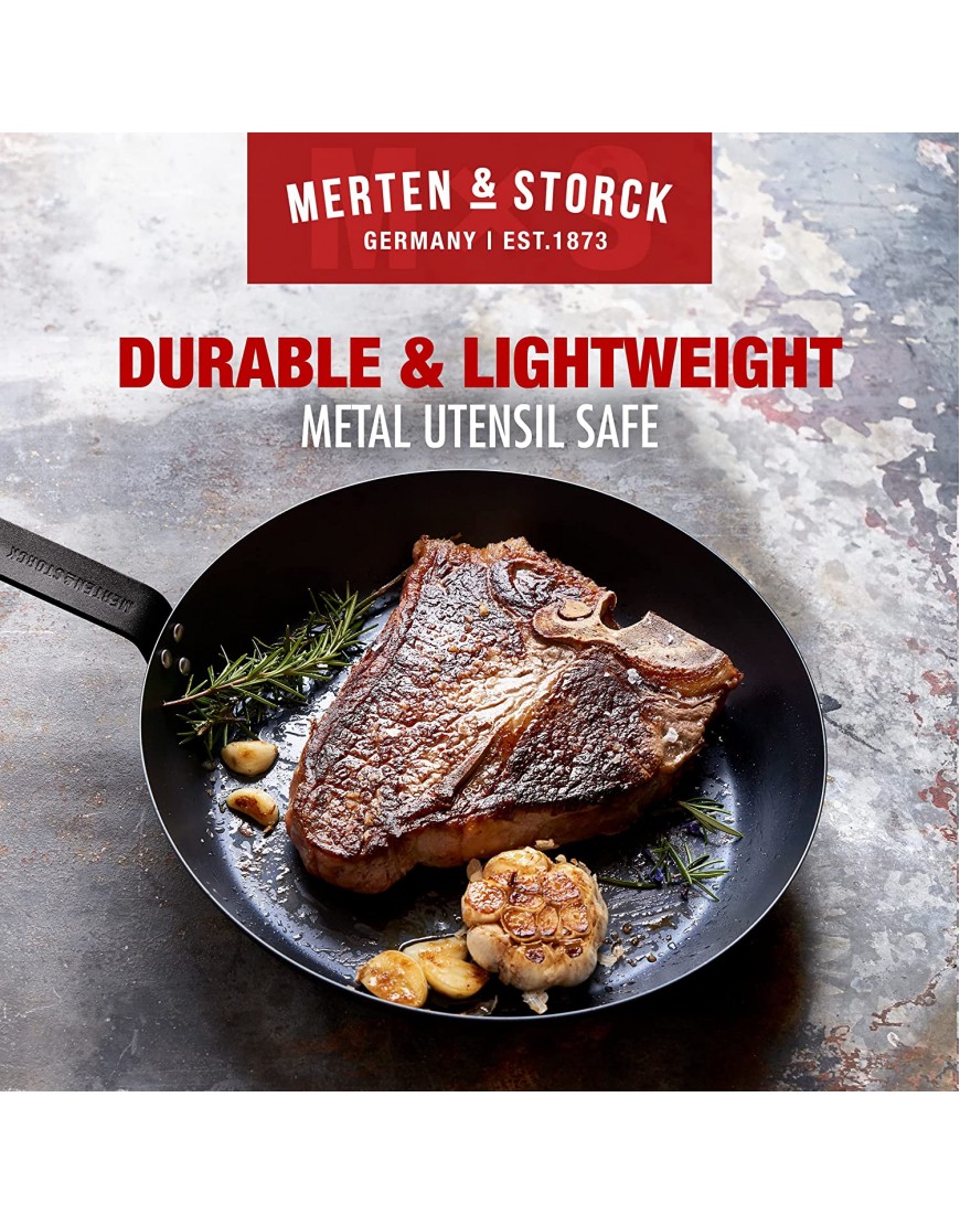 Merten & Storck Carbon Steel 8 Frying Pan Skillet Black