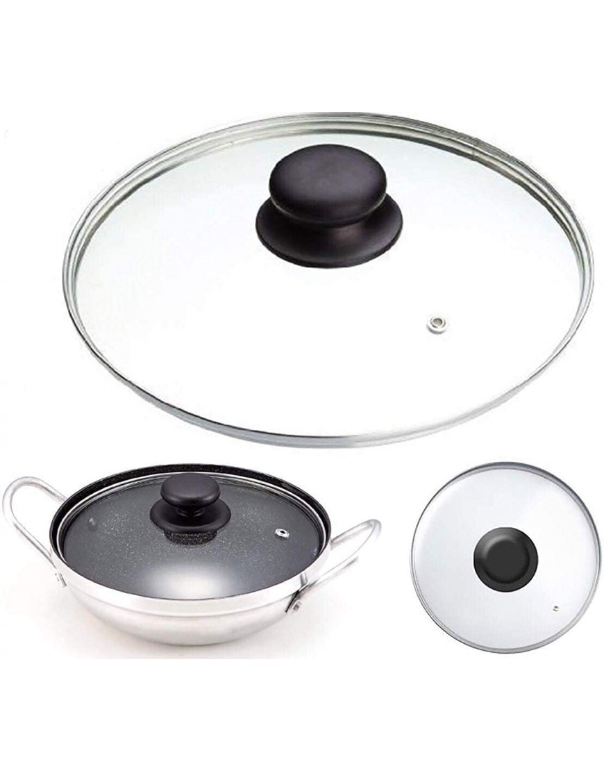 M.V. Trading Tempered Glass Lid Cookware Glass Lid 34cm 13.3858-Inches Inner Edge to Edge