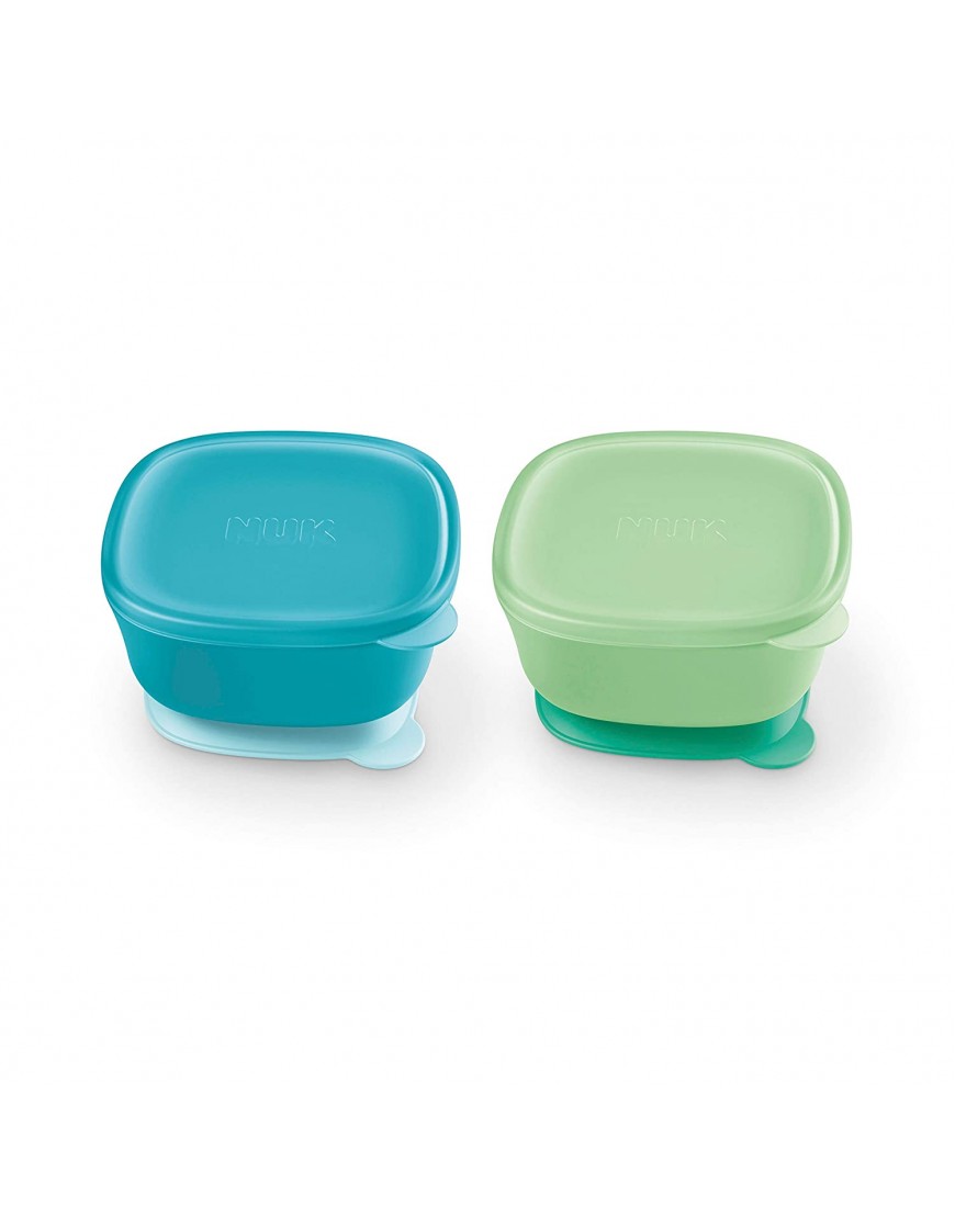 NUK Suction Bowl and Lid Assorted Colors 2 Pack 6+ Months