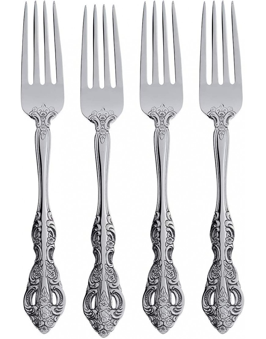 Oneida Michelangelo Fine Flatware Dinner Fork Set of 4  18 10 Stainless Steel Silverware Set Dishwasher Safe