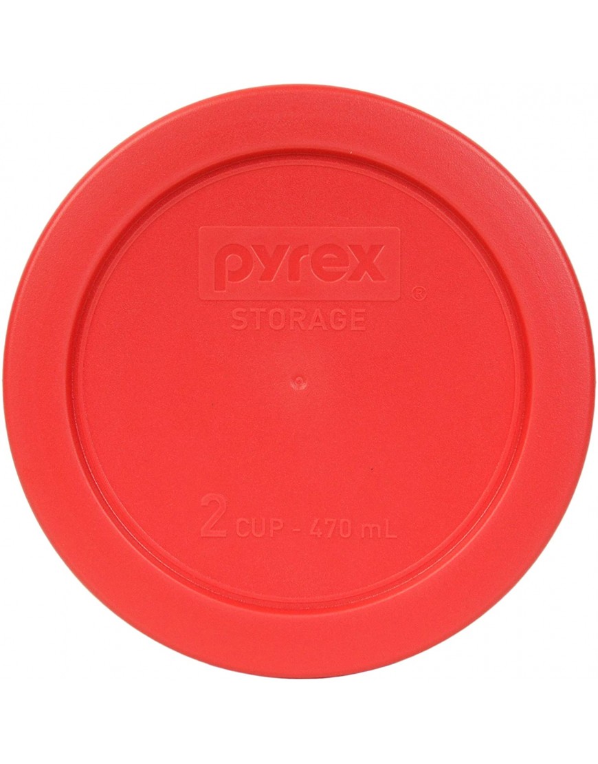 Pyrex 2 7202-PC 1 Cup 2 7200-PC 2 Cup 2 7201-PC 4 Cup 2 7402-PC 6 7 Cup Red Round Plastic Food Storage Lids