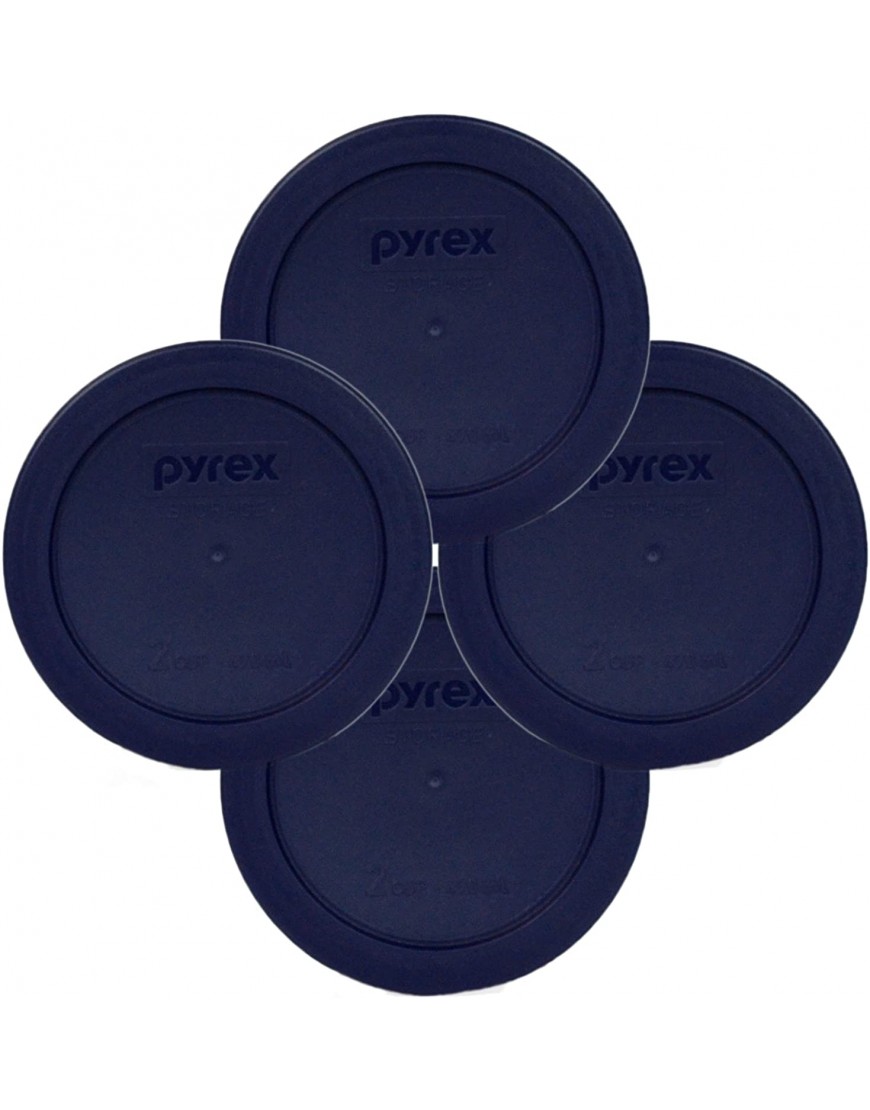 Pyrex Blue 2 Cup Round Storage Cover #7200-PC for Glass Bowls 4-Pack