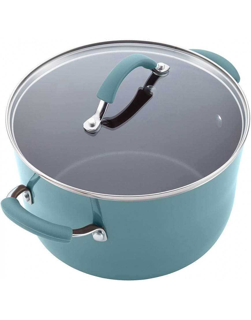 Rachael Ray Cucina Nonstick Cookware Pots and Pans Set 12 Piece Agave Blue
